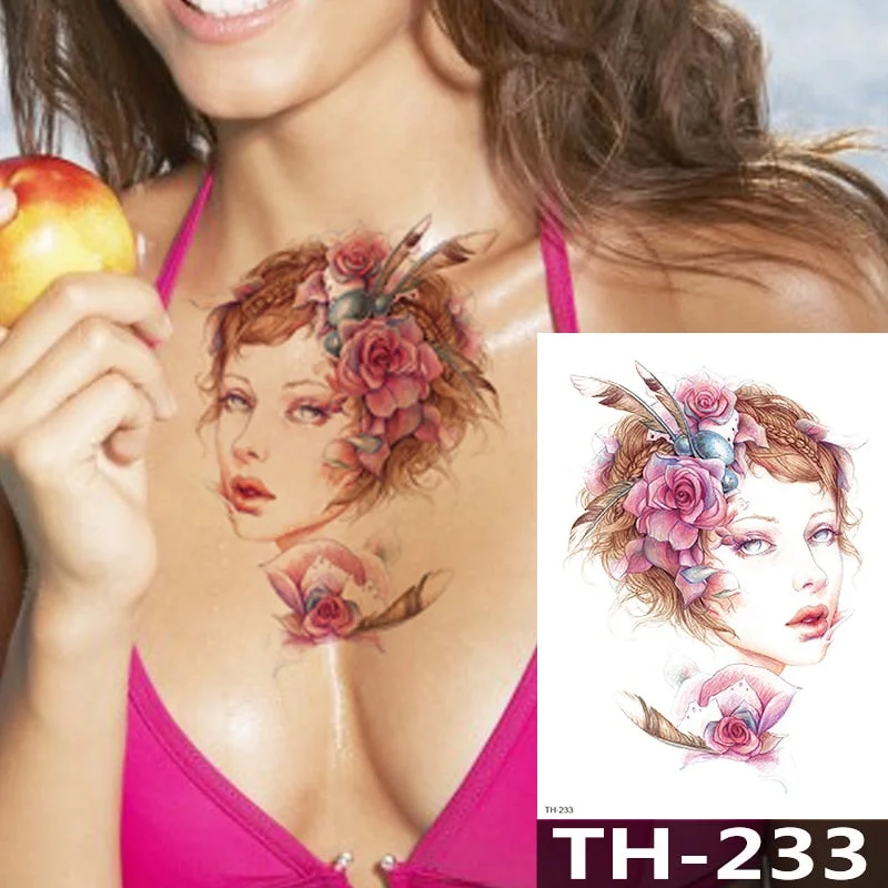 Waterproof Temporary Tattoo Sticker Sketch wolf heads pattern animals Water Transfer body art flash fake tatoo