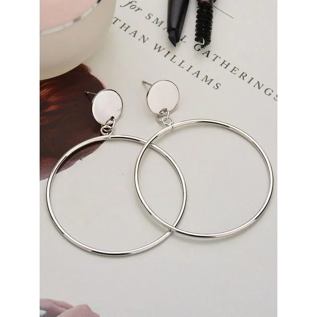 Womens Alloy Round Exaggerated Earrings