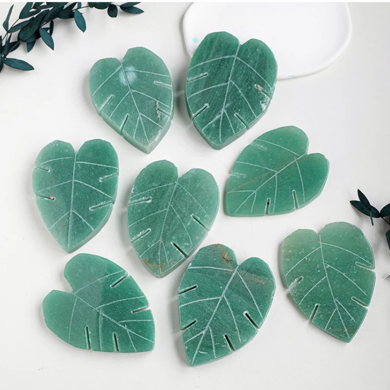 Natural Aventurine Jade Leaf Ornaments