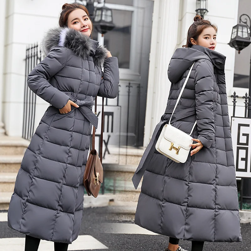 Toloer Cotton-Padded Clothes Women 2023 Korean Version Long Over The Knee Color Wool Collar Large Size Down Cotton-Padded Jacket Slim Cotton-Padded Jacket Women-Outfit Ideas