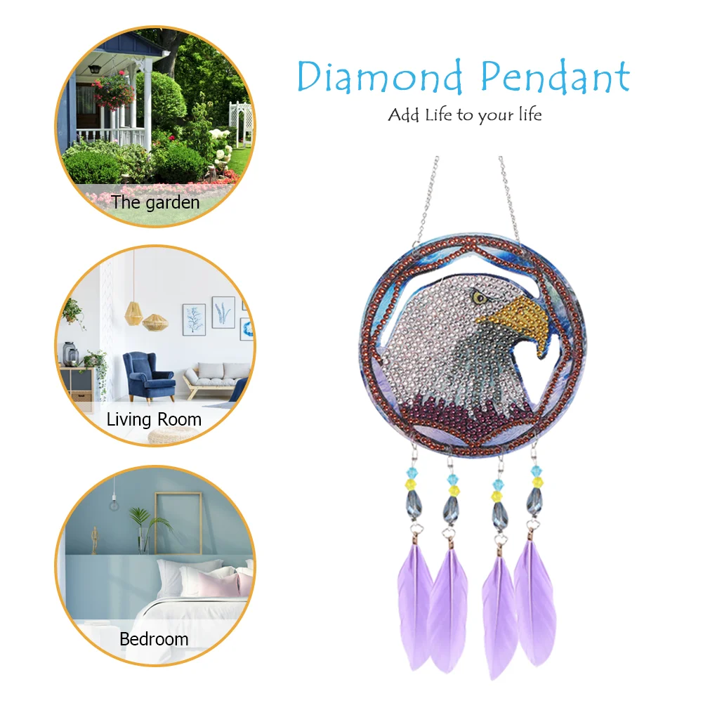 DIY Diamond Painting Dream Light Catcher Wind Chime - Eagle