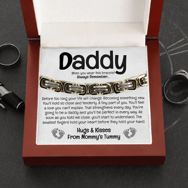 New Daddy Gifts Cuban Link Bracelet Stainless Steel Bracelet Sentimental Gifts First Father's Day