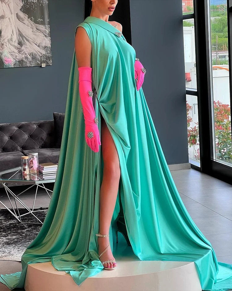 Women's Sleeveless Slit Solid Color Dress