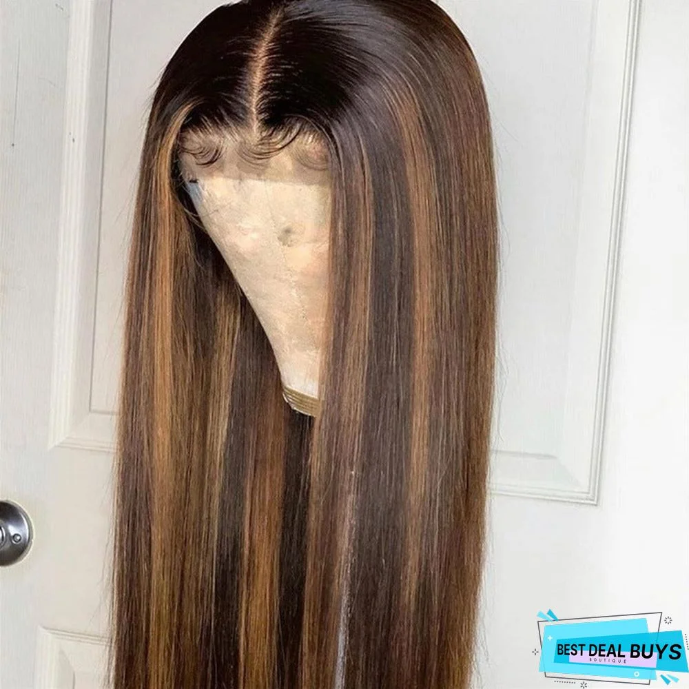 New Wig Women's European and American Gradient Long Straight Hair Chemical Fiber High Temperature Silk Headgear