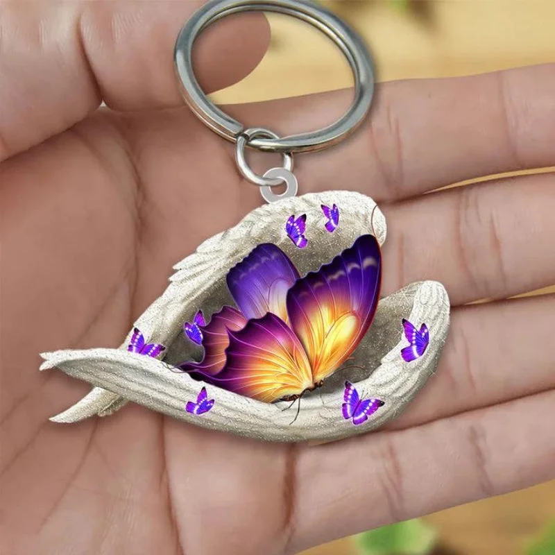 VigorDaily Sleeping Angel Acrylic Keychain Butterfly SA205