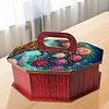 5D DIY Diamond Art Painting Snack Storage Box with Lid Wood Container (Flower)