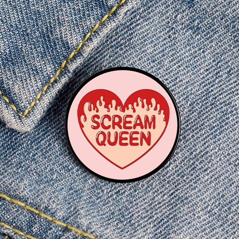 Cartoon Style Pin Cartoon Character Heart Shape Alloy Mixed Materials Unisex Brooches