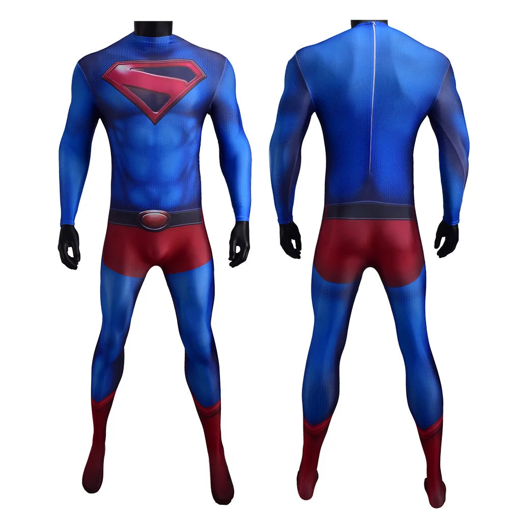 Superman Kal-El Cosplay Costume DC Crisis on Infinite Earths Zentai Jumpsuit