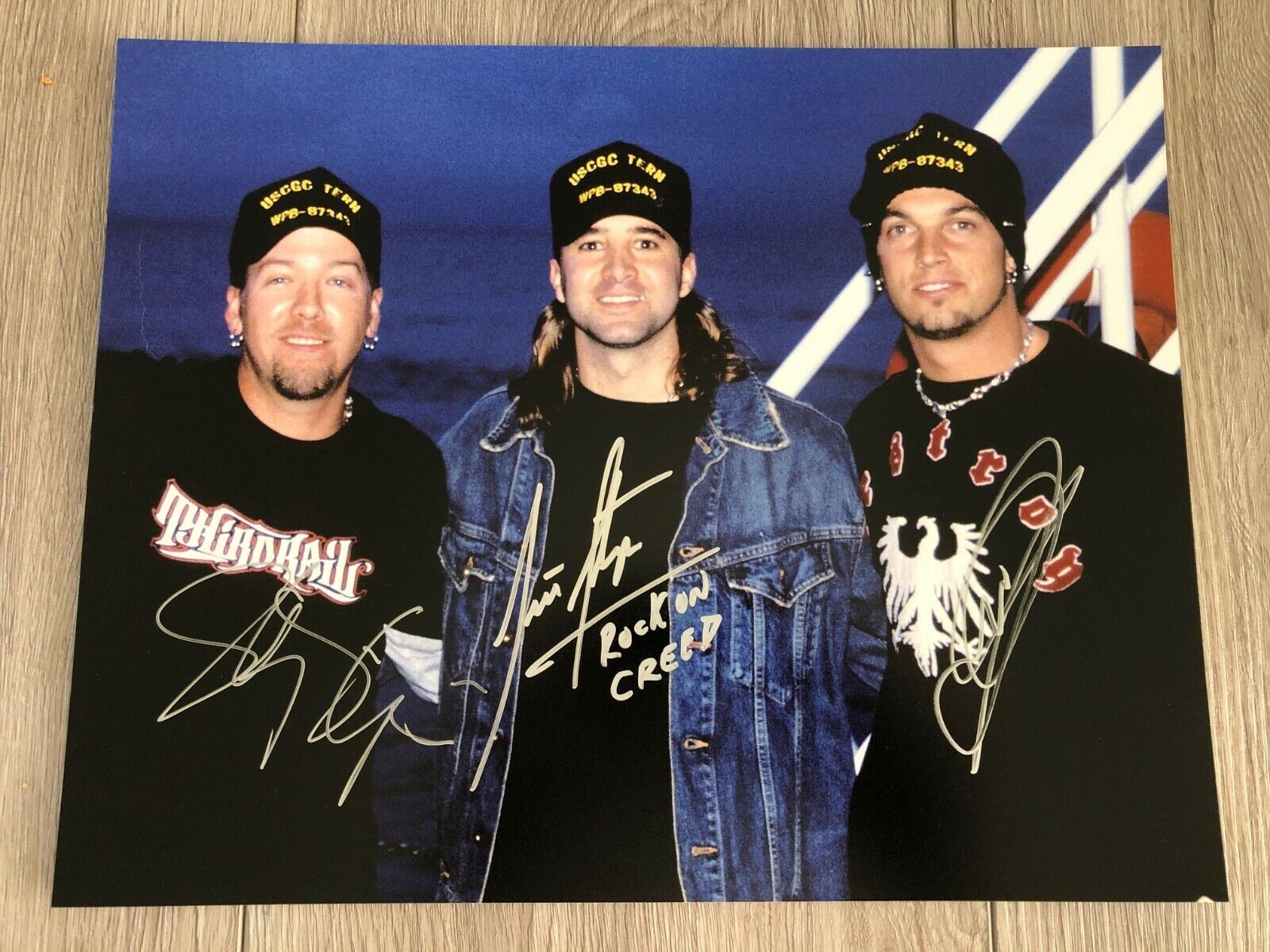 CREED SIGNED AUTOGRAPH 11x14 Photo Poster painting MARK TREMONTI SCOTT STAPP & PHILLIPS w/PROOF