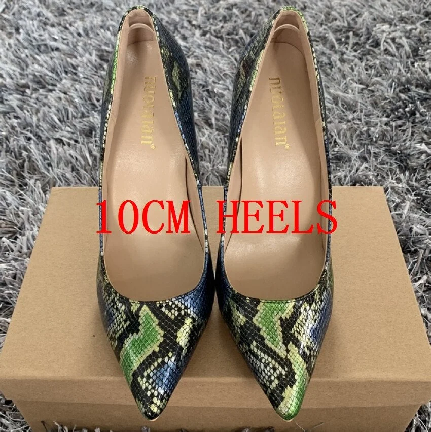 New fashion woman shoes snake printing party wedding shoes big size 35-42 sexy pointed toe female high heels pumps women shoes