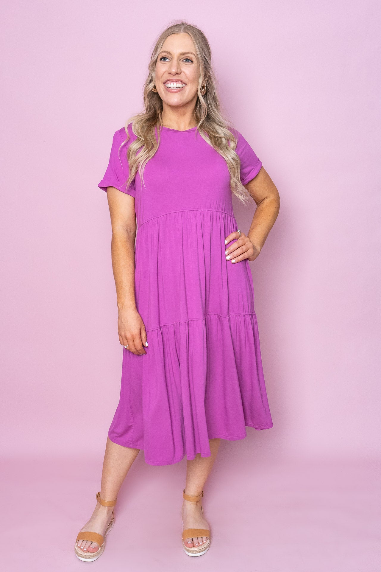 Pauline Midi Dress in Grape