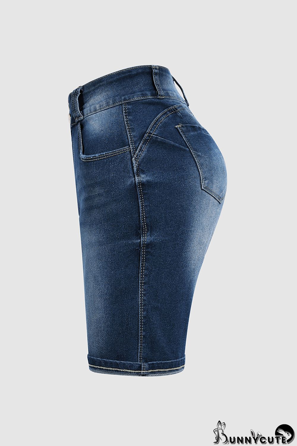 Ruffle Buttons Casual High Waist Denim Shorts