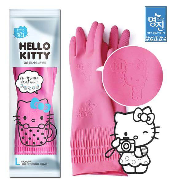 Hello Kitty Reusable Household Cleaning Gloves Rubber Dishwashing Kitchen Working Painting Gardening, Pet Care A Cute Shop - Inspired by You For The Cute Soul 