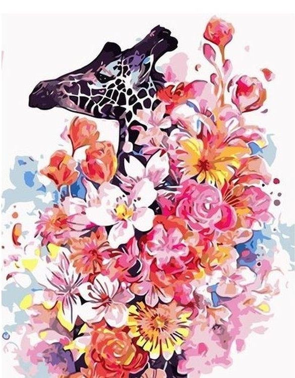 Paint by Numbers Kit for Adults by Alto Crafto - Giraffe in Flowers、bestdiys、sdecorshop
