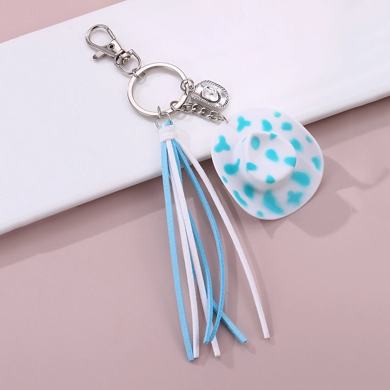 Casual Preppy Style Minimalist Hat Alloy Plastic Tassel Bag Pendant Keychain