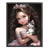 Little Princess And Cat-11CT Stamped Cross Stitch 40*50cm/15.75*19.69in