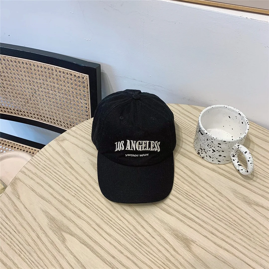 LOS ANGELESS Letter Embroidery Cotton Retro Washed Denim Baseball Cap Men Women  Summer Caps Snapback Cap Male Beach Headdress