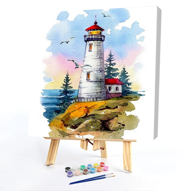 Oil Paint By Numbers - Lighthouse - 50*50CM