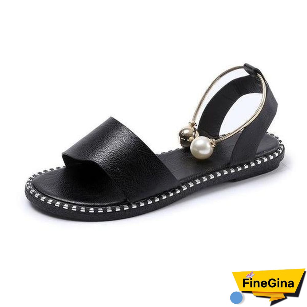 Women Rome Slip-On Breathable Non-slip Slides Solid Casual Sandals Shoes