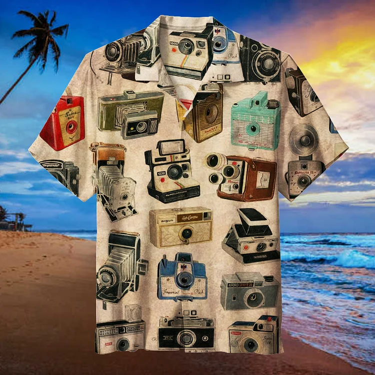 Nostalgic Old Camera | Unisex Hawaiian Shirt
