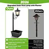 2 In 1 Outdoor Flower Pots Light with Planter Solar Lamp Post Light Freestanding Planters Lamp IP54 Waterproof Decorative Solar Lamp for Terrace Front Pedestrian Hall Decor