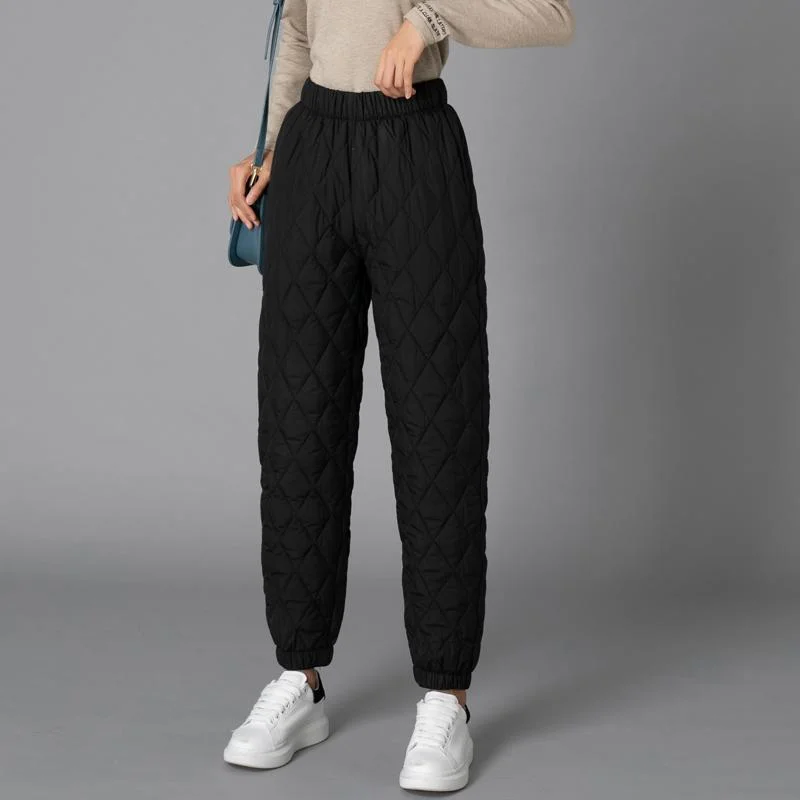 High-waisted cotton trousers for women's outer wear, fashion straight-leg pants