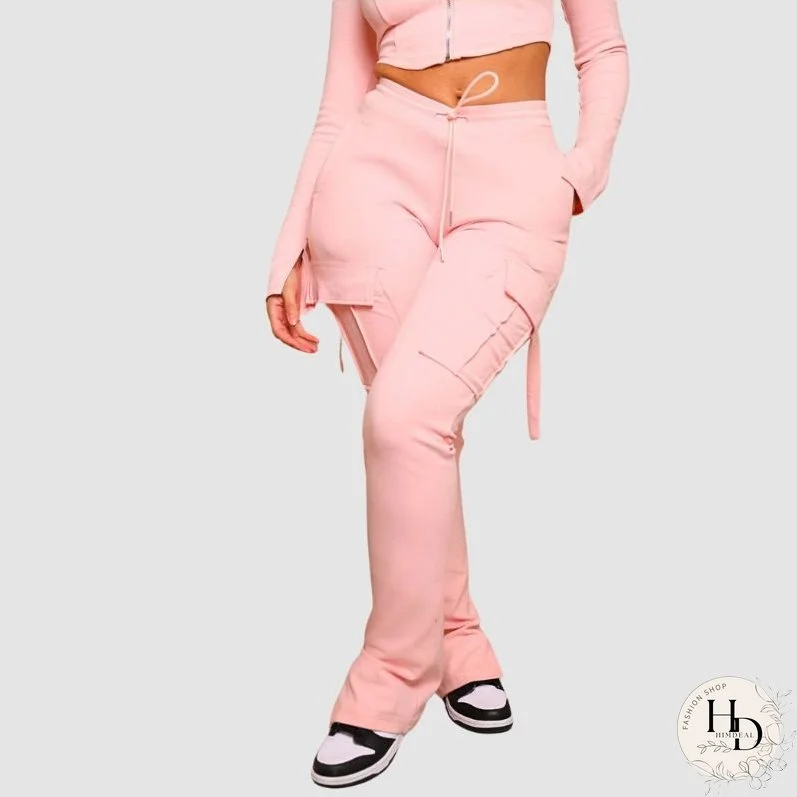 Drawstring Slit Cargo Pant