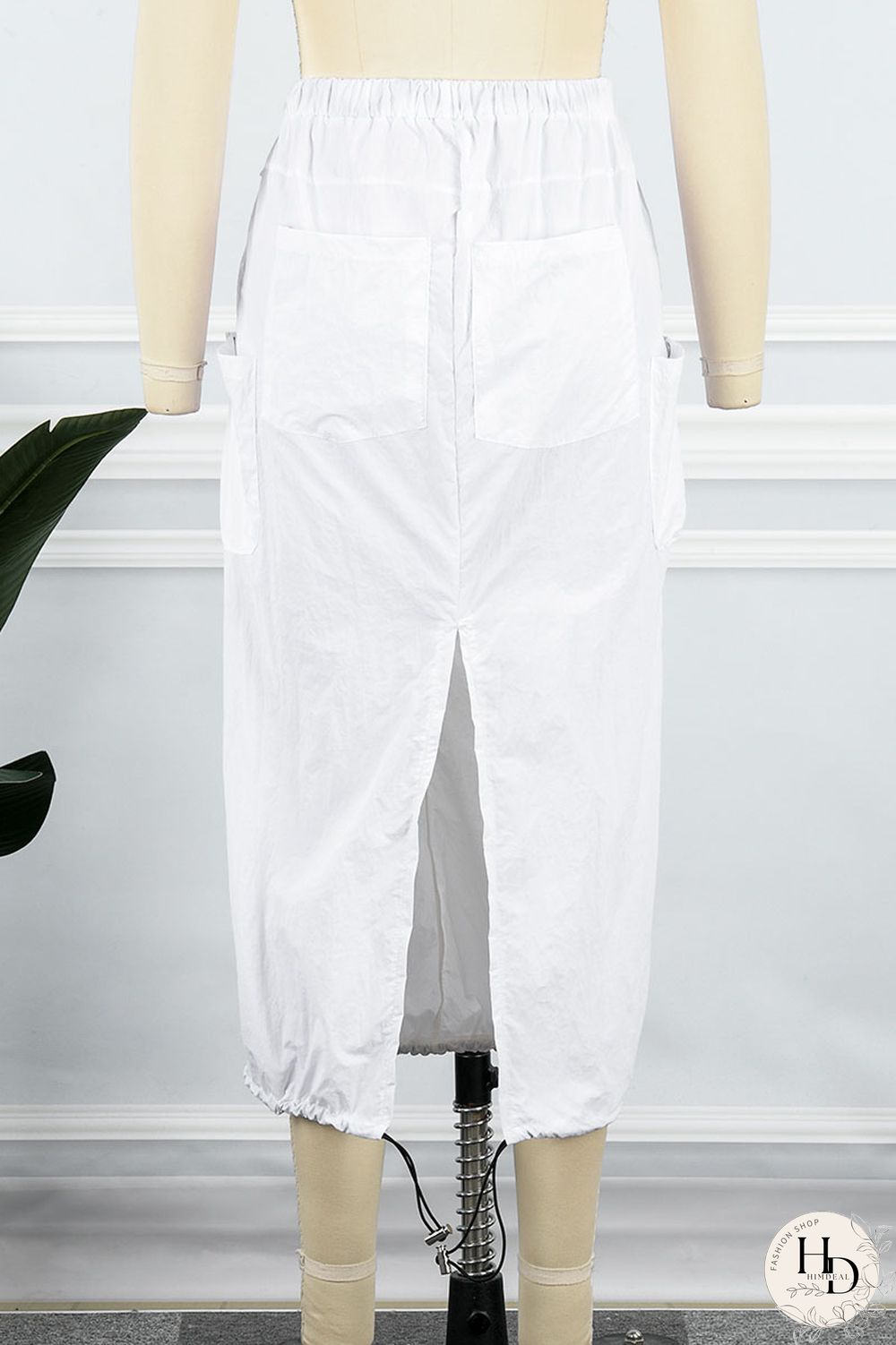 Black Casual Solid Patchwork Pocket High Waist Pencil Solid Color Bottoms