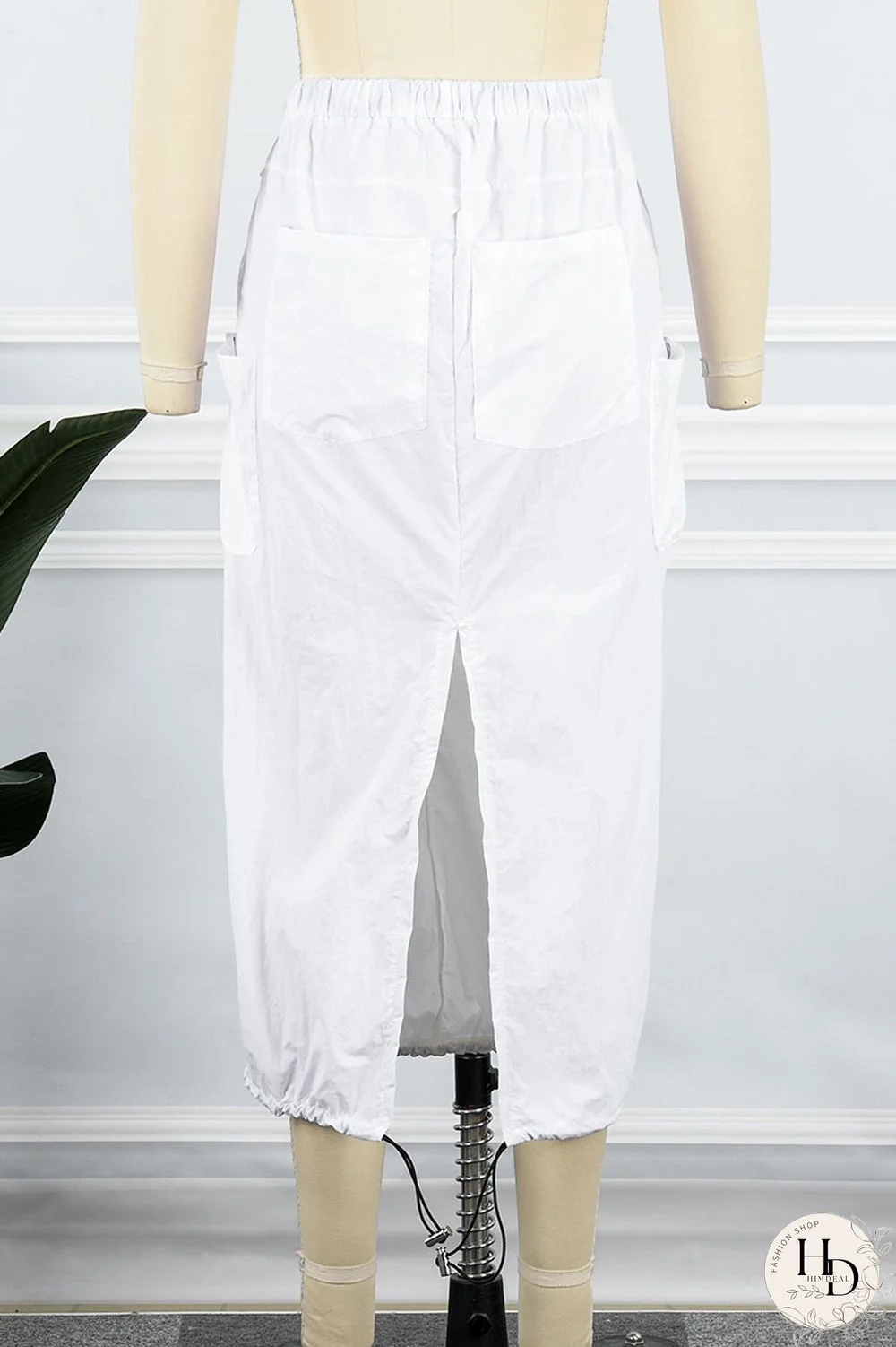 Black Casual Solid Patchwork Pocket High Waist Pencil Solid Color Bottoms