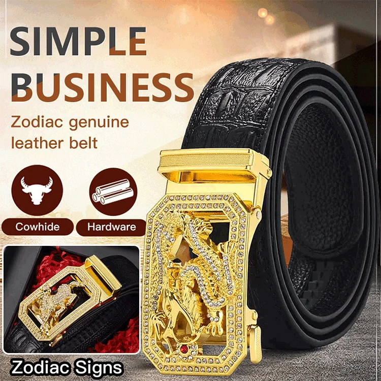 Men's Twelve Zodiac Durable Belt with Rhinestone