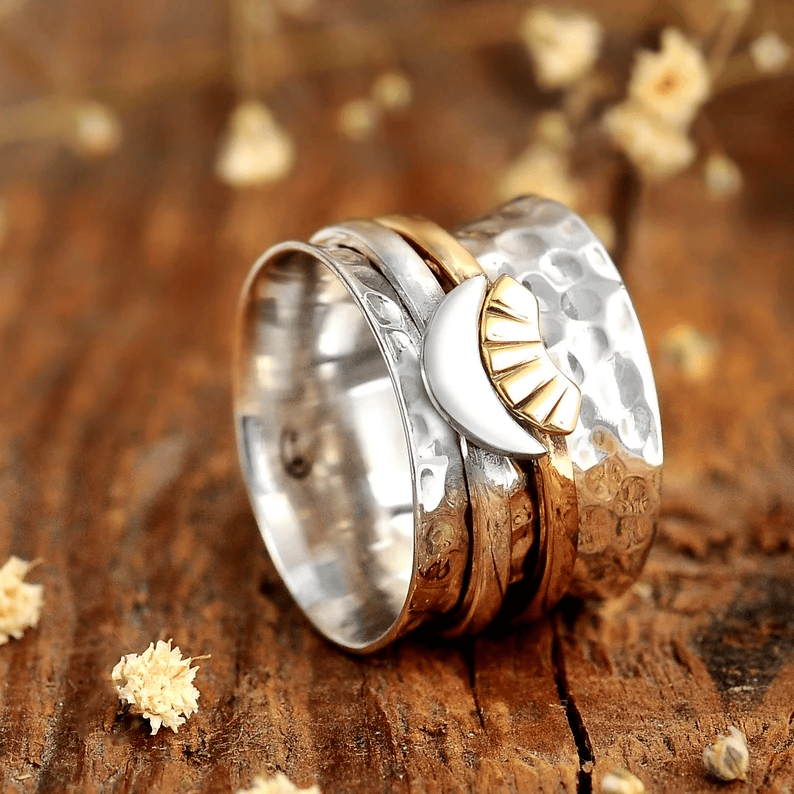 🔥Last Day Promotion 75% OFF 🎁Sun and Moon Spinner Ring - ''Thank you for always being my side''💕