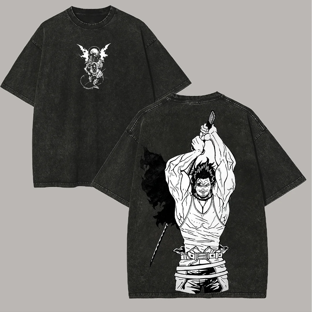 Black Clover Yami Sukehiro Printed Unisex Washed T-Shirt