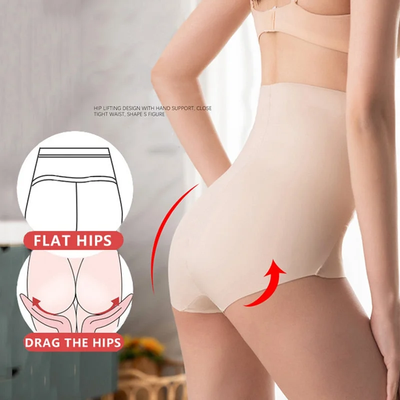 CINOON Women High Waist Shaping Panties Sexy Seamless Body Shaper Slimming Underwear Butt Lifter Abdomen Pants Shapewear