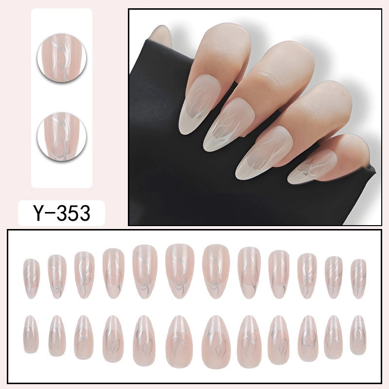 Sweet Color Block Heart Shape ABS Press-on Nails 1 Set