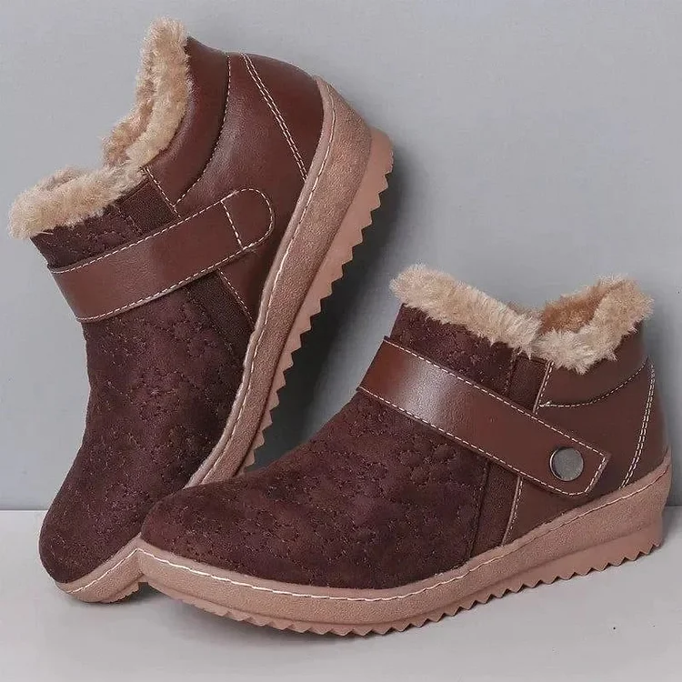 New winter round head matching color wool non-slip snow boots