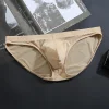 Men's Ice Silk Bikini Solid Seamless Briefs
