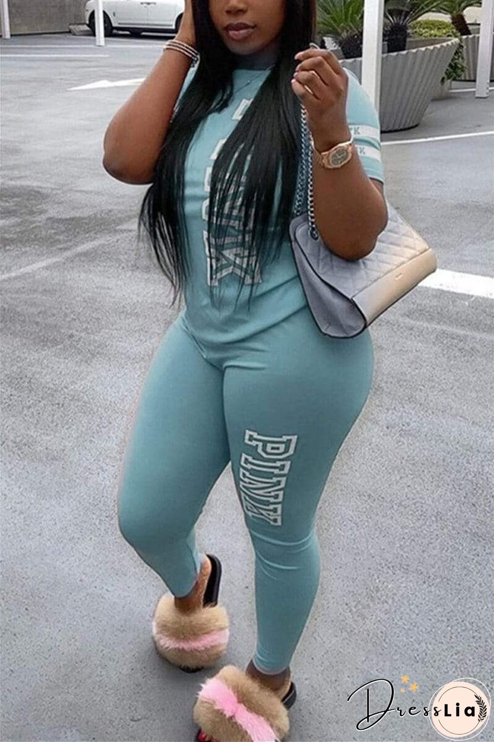 Casual Sport Letter Printed Set