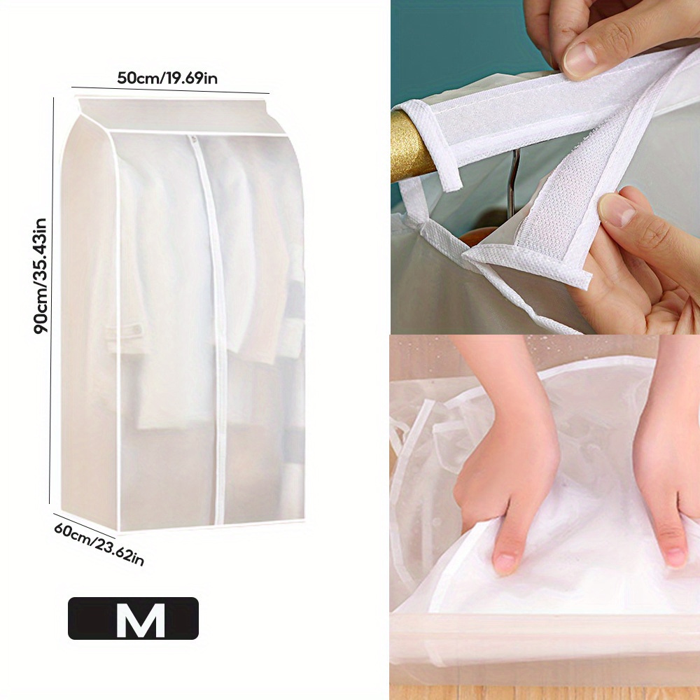 1pc Thickened Fabric Garment Bag - Moth-Proof, Moisture-Proof, Dust-Proof Clothes Storage Organizer With Zipper For Coats, Suits, And Dresses