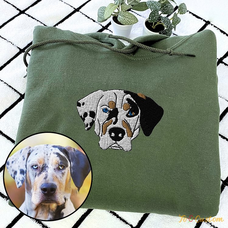 TOSCUSTOM™ Catahoula Sweatshirt Custom Embroidered Pet Hoodie With Pet Name