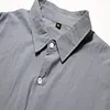Summer Lapel Solid Color Short Sleeve Men's Linen Blouse by Inlyline