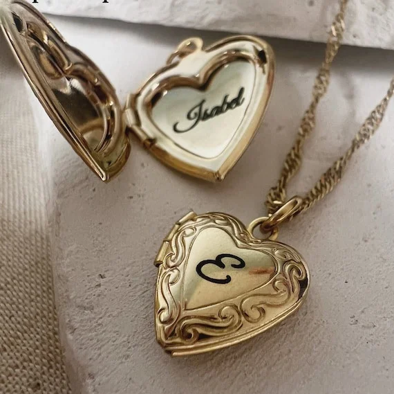 Heart Locket Necklace With Photo Big
