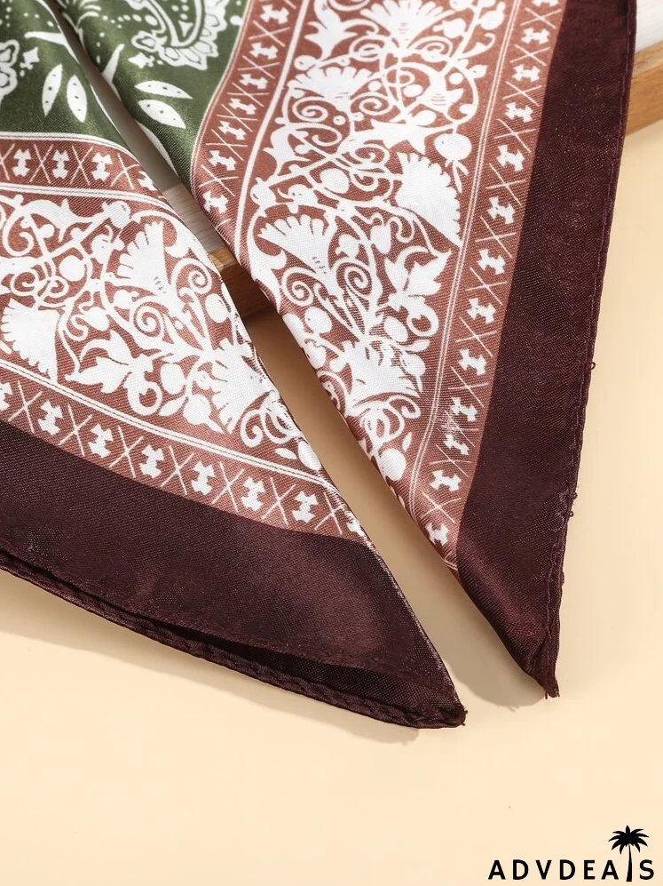 Color Block Paisley Pattern Scarf