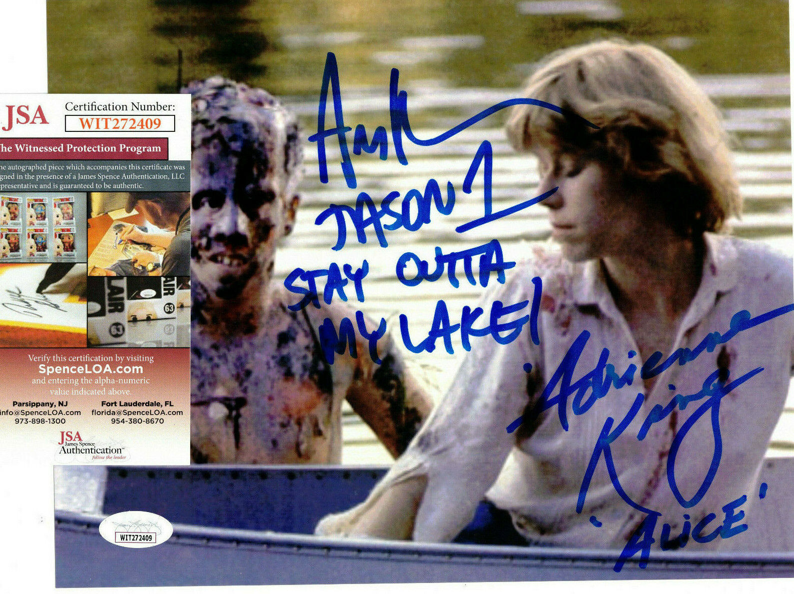 Ari Lehman & Adrienne King Signed 8x10 Photo Poster painting Autograph, Friday the 13th, JSA COA