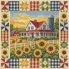 Stamped Cross Cross cross stitch kit for Adults Farm with Sunflowers 11CT 45x45cm tapestrymarket