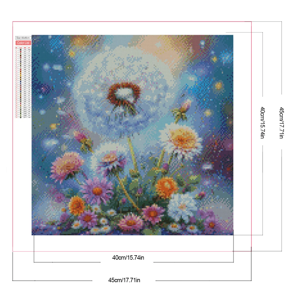Partial AB Diamond Painting - Full Round Drill - Dandelion(Canvas|45*45cm)