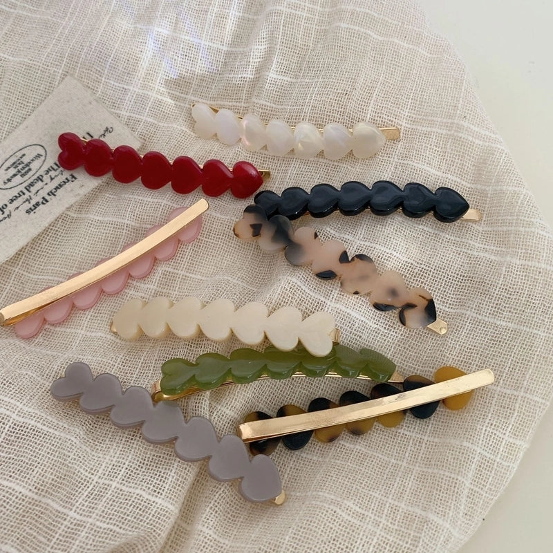 Women’s Elegant Lady Heart Shape Acetic Acid Sheets Hair Clip