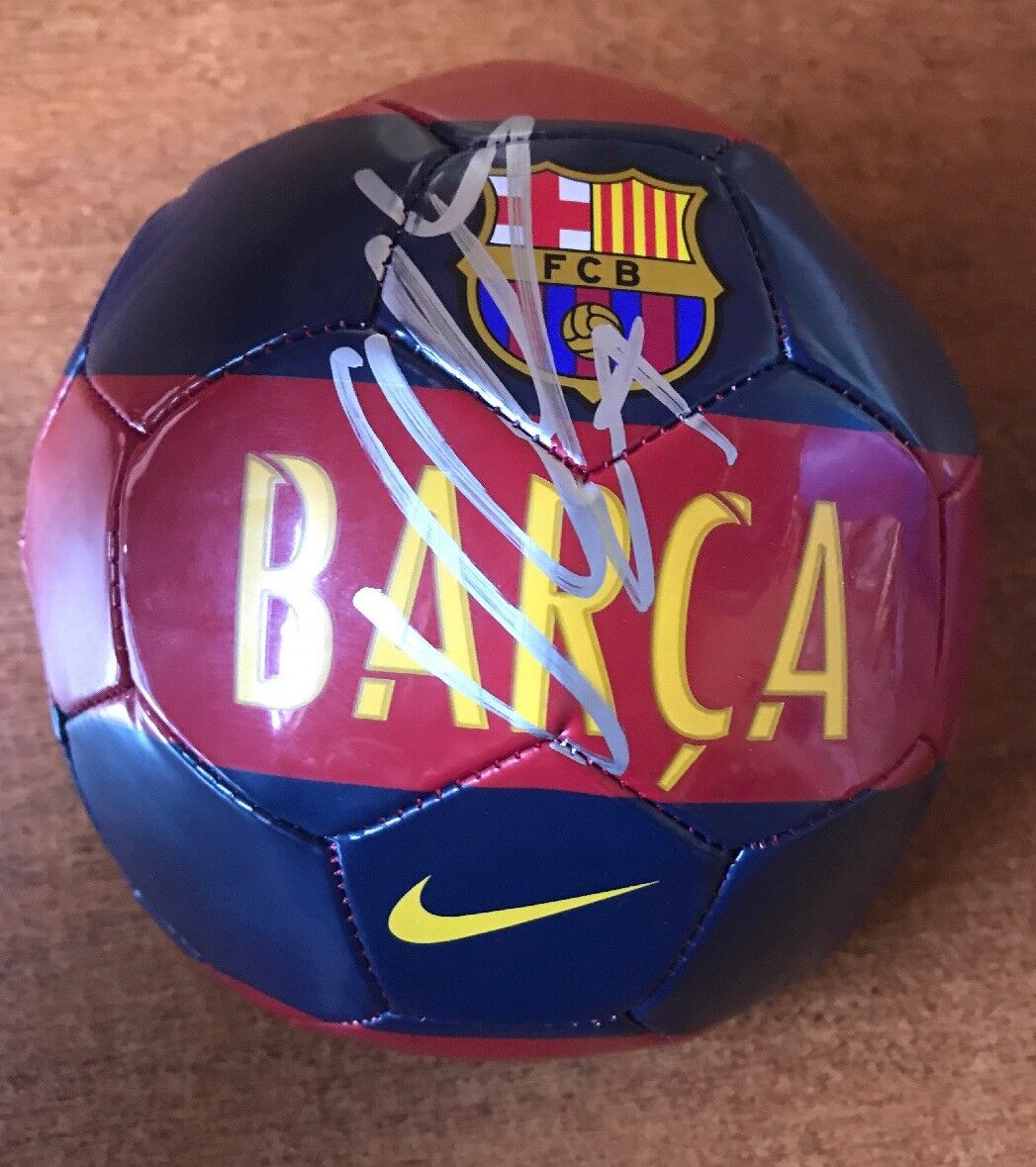 David Villa Signed Autographed Barcelona MINI Soccer Ball Futbol Jsa COA