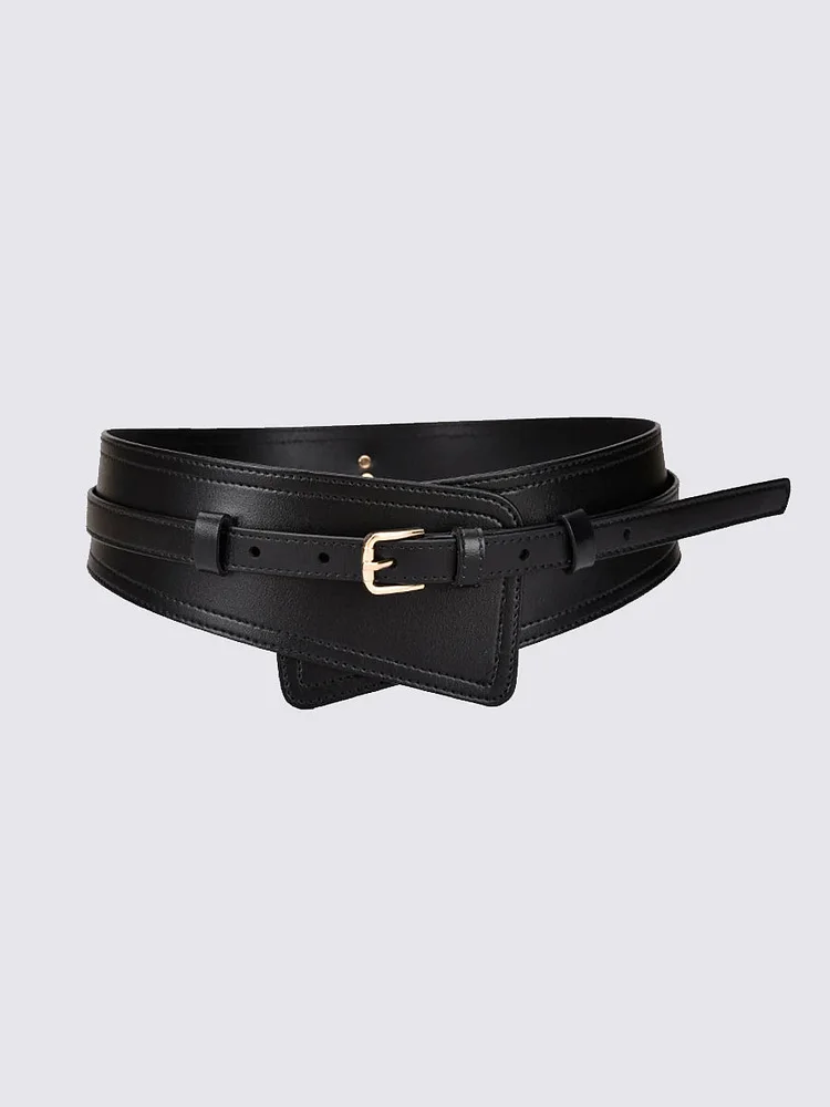 Women's Fashionable Imitation Leather Harness Wide Belt