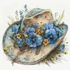 Flower Cowboy Hat-18CT Stamped Cross Stitch 25*25cm/9.84*9.84in tapestrymarket