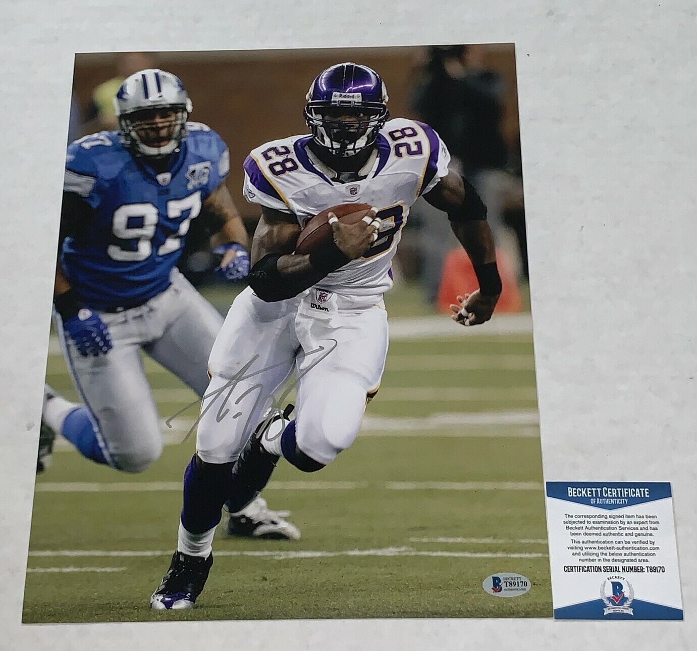 Adrian Peterson signed Minnesota Vikings 11x14 Photo Poster painting autographed BAS Beckett